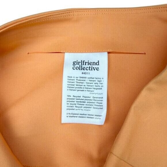Girlfriend Collective Orange 8.5" Bike Short Sz Small - Picture 3 of 5